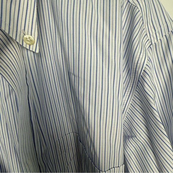 Brooks Brothers 346 Button Down Shirt Men's Size 16 2/3 Blue Stripe Office - Picture 3 of 6
